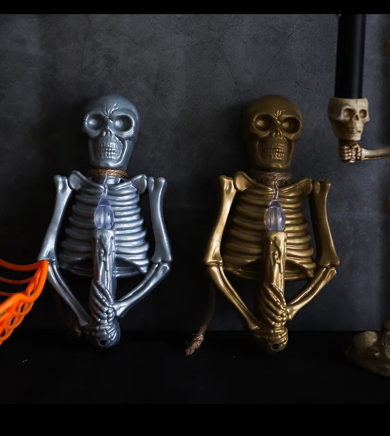Lampe crâne suspendue Halloween — lumière rouge